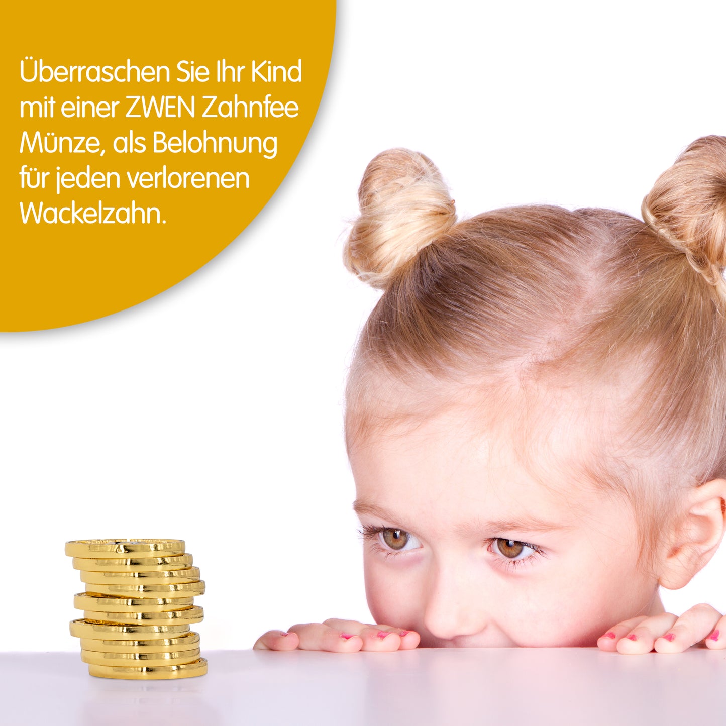 Zahnfee Münzen Gold (10 Stück) – Perfekte Zahnfee Geschenke für Mädchen & Jungen und das tolle E-Book - "Die Geschichten der Zahnfee Sarina"