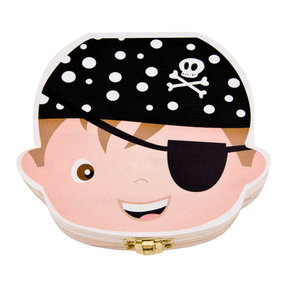 MILCHZAHNBOX [Prinzessin / Pirat] + Süßer Zahnfeebrief | Farbige Milchzahndose [Pirat]