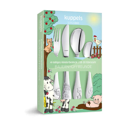 Personalisiertes Kinderbesteck mit Gravur | 4-teilig | Bauernhoffreunde