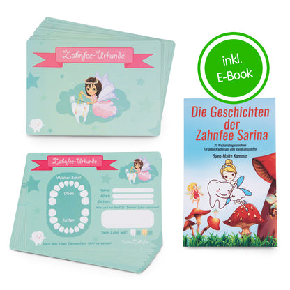 Zahnfee-Urkunden [20 Stück] + KOSTENLOSES E-Book | Liebevolle Zertifikate als Zahnfee-Geschenk für Kinder – Perfekt für Mädchen & Jungen
